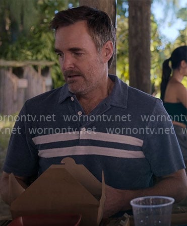 Jack's blue polo shirt with white stripes on The Four Seasons