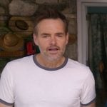 Jack’s white t-shirt with contrasting trims on The Four Seasons
