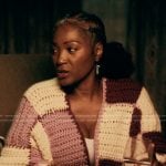 Jada’s crochet check cardigan on The Chi