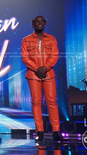 Jamal Roberts’s orange leather shirt and pants on American Idol