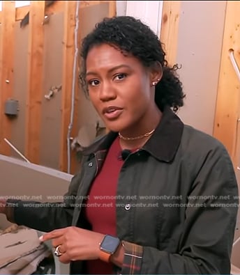 Janai’s green field jacket on Good Morning America