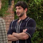 Javi’s navy stripe short sleeve shirt on Days of our Lives