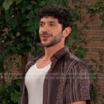 Javi’s brown print short sleeve shirt on Days of our Lives