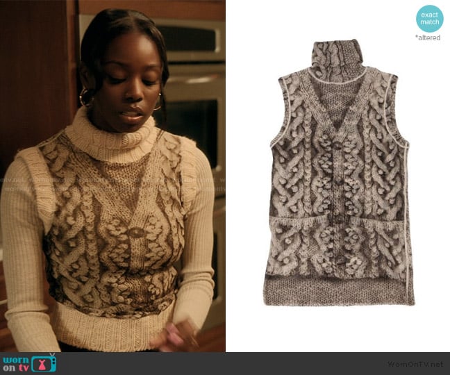 Jean Paul Gaultier Mesh Cashmere Top worn by Kiesha Williams (Birgundi Baker) on The Chi