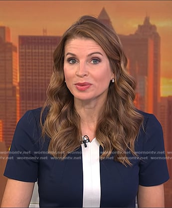 Jen Maxfield's navy contrast trim dress on Today