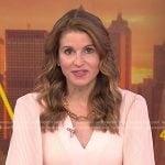 Jen Maxfield’s pink pleated v-neck dress on Today