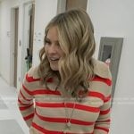 Jenny’s beige and red striped polo sweater on Today