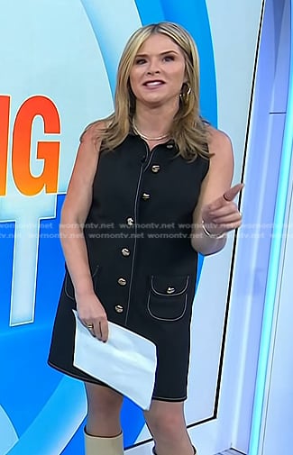 Jenna’s black button front sleeveless mini dress on Today