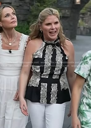 Jenna’s black floral peplum top on Today