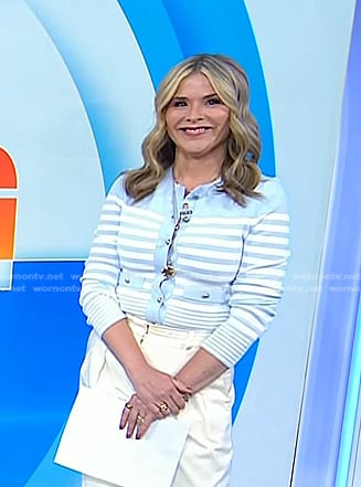 Jenna's blue striped cardigan on Today