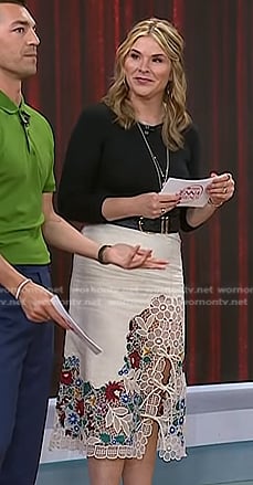 Jenna's floral embroidered lace skirt on Today