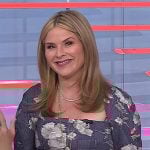 Jenna’s gray floral square neck top and skirt on Today