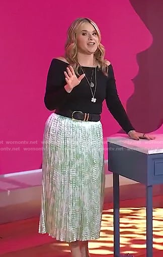 Jenna's green print pleated skirt on Today