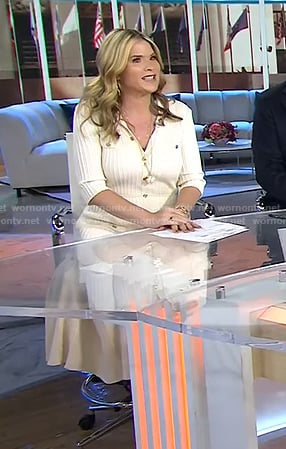 Jenna's ivory ribbed knit dress on Today