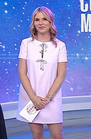 Jenna’s pink bow embellished mini dress on Today