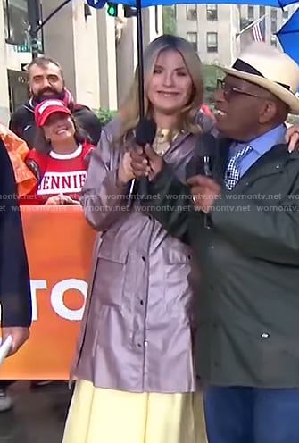 Jenna’s purple rain coat on Today