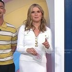 Jenna’s wghite ribbed top and midi skirt on Today