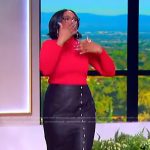 Jennifer’s black leather studded skirt on The Jennifer Hudson Show