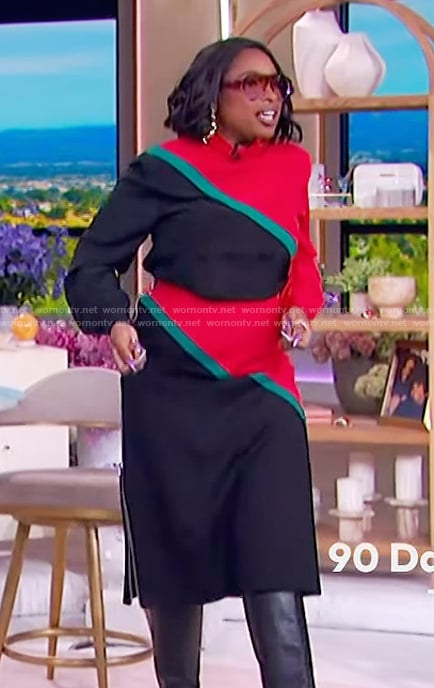Jennifer’s colorblock top and skirt on The Jennifer Hudson Show