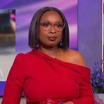 Jennifer’s red one shoulder top on The Jennifer Hudson Show