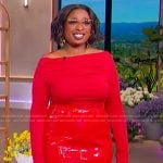 Jennifer’s red latex skirt on The Jennifer Hudson Show