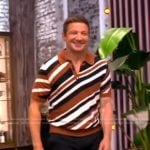 Jeremy Renner’s striped polo shirt on The View