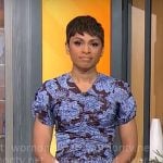 Jericka Duncan’s floral ruched dress on CBS Mornings