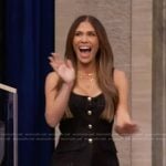 Jessi Ngatikaura’s black metallic tweed mini dress on Live with Kelly and Mark