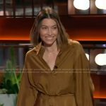Jessica Biel’s satin drape dress on The Kelly Clarkson Show