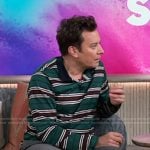 Jimmy Fallon’s striped shirt on The Kelly Clarkson Show