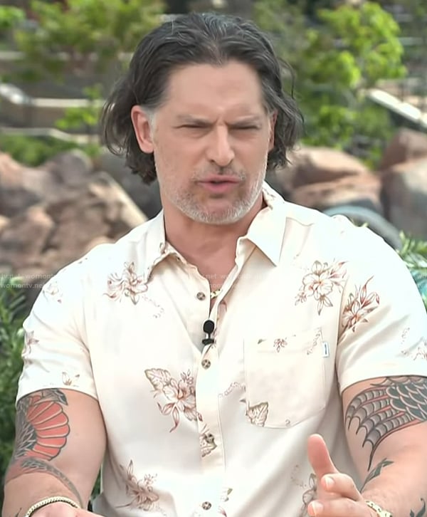 Joe Manganiello’s floral print shirt on Access Hollywood