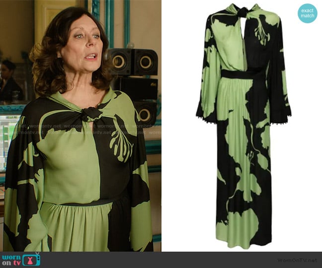 Johanna Ortiz Earthy Elegance silk dress worn by Clea Duplessis (Isabelle Candelier) on Etoile