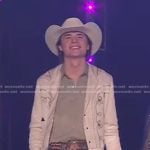John Foster’s white embroidered western shirt on American Idol