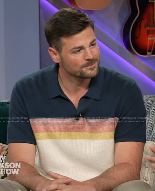 John’s striped polo on The Kelly Clarkson Show