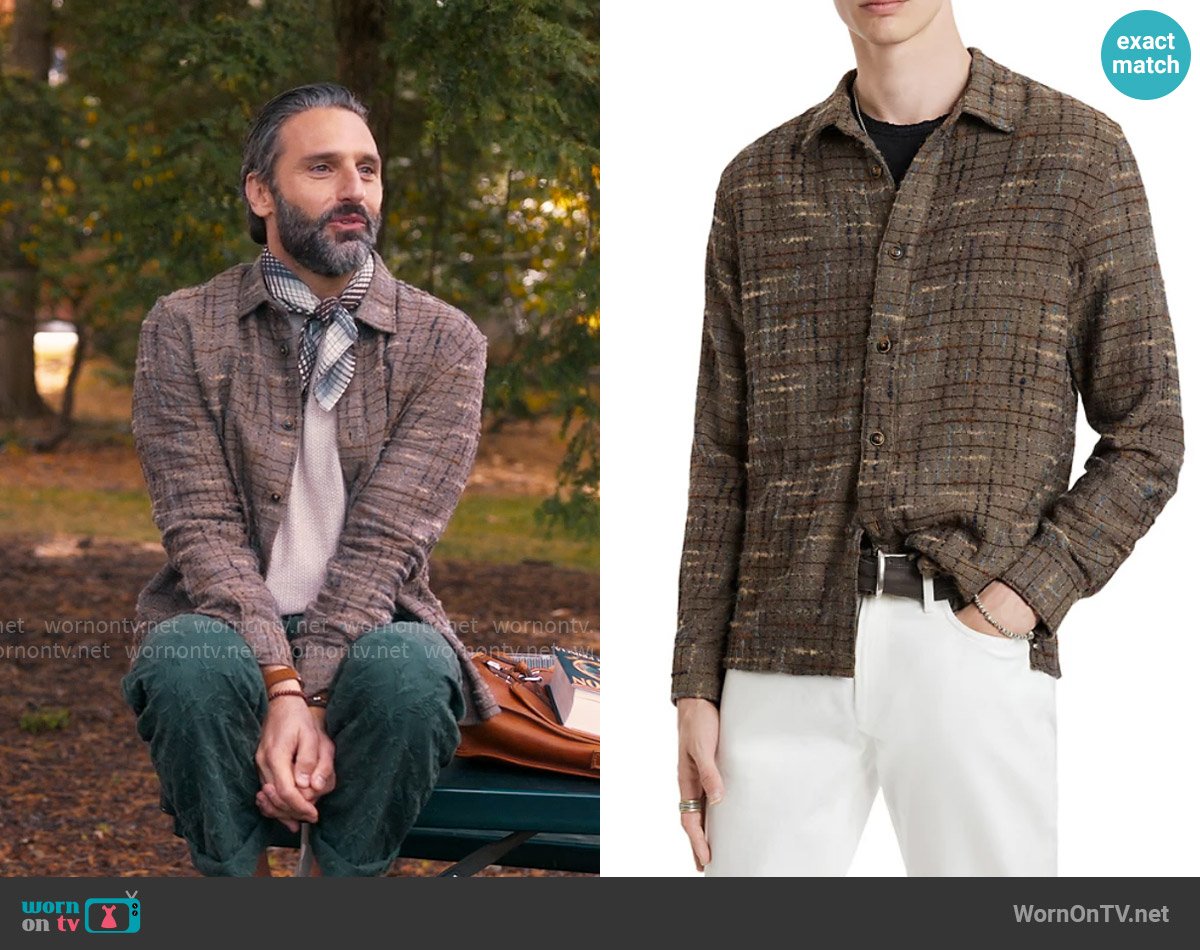 John Varvatos Vinton Regular Fit Over Shirt worn by Claude (Marco Calvani) on The Four Seasons