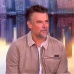 Josh Duhamel’s khaki zip front jacket on The View
