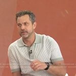 Joshua Jackson’s khaki green knit polo on Today