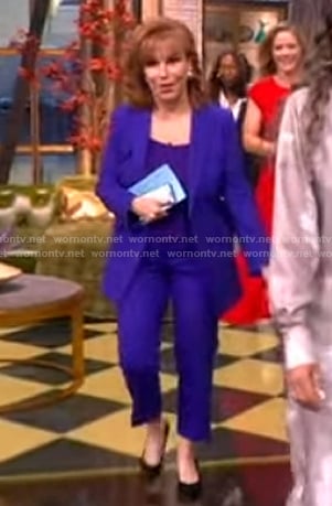 Joy’s purple blazer and pants on The View
