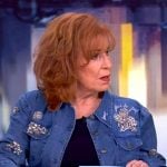 Joy’s denim crystal embellished jacket on The View