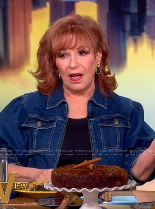Joy's short sleeve denim blazer on The View