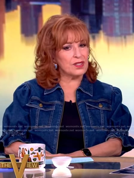 Joy's short sleeve denim blazer on The View