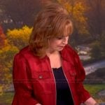 Joy’s red satin utility top on The View
