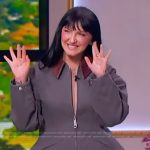 Julia Michaels’s gray peplum jacket on The Jennifer Hudson Show