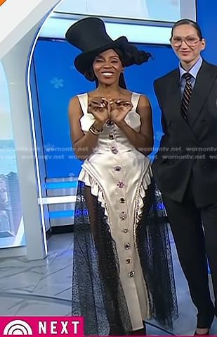 June Ambrose's jewel button tulle dress on Today
