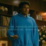 Justin’s blue hoodie and shorts set on Forever