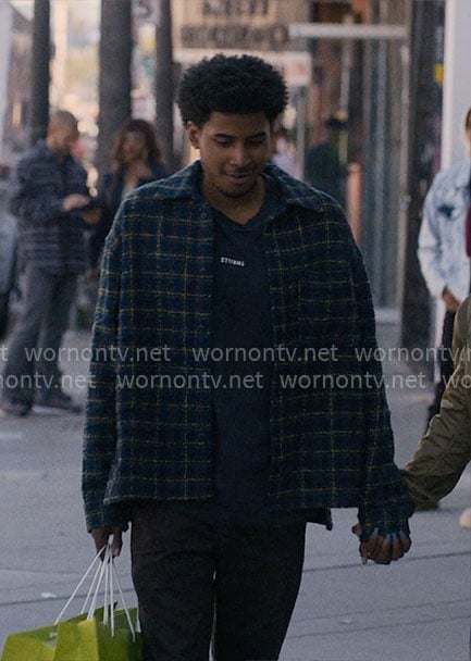 Justin's THRILLS t-shirt and checked overshirt on Forever
