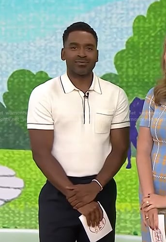 Justin’s ivory contrast trim polo on Today