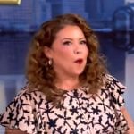 Justina Machado’s white floral print ruffle dress on The View