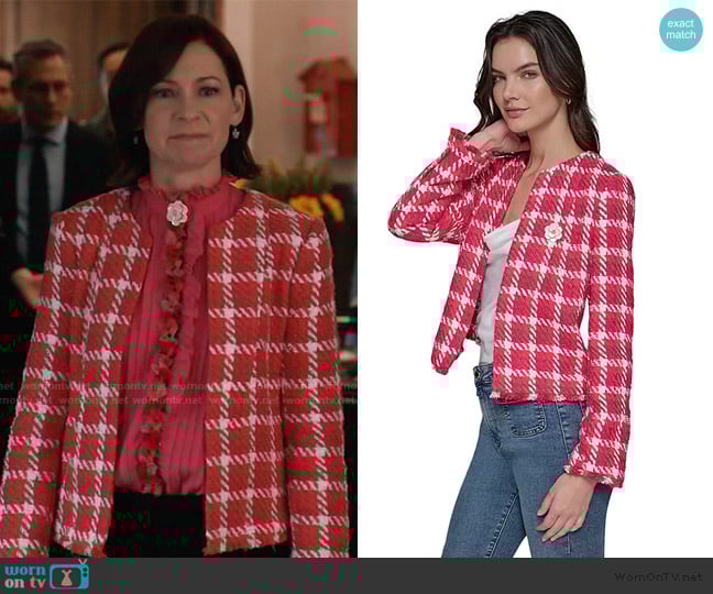 Karl Lagerfeld Paris Open-Front Tweed Jacket worn by Elsbeth Tascioni (Carrie Preston) on Elsbeth