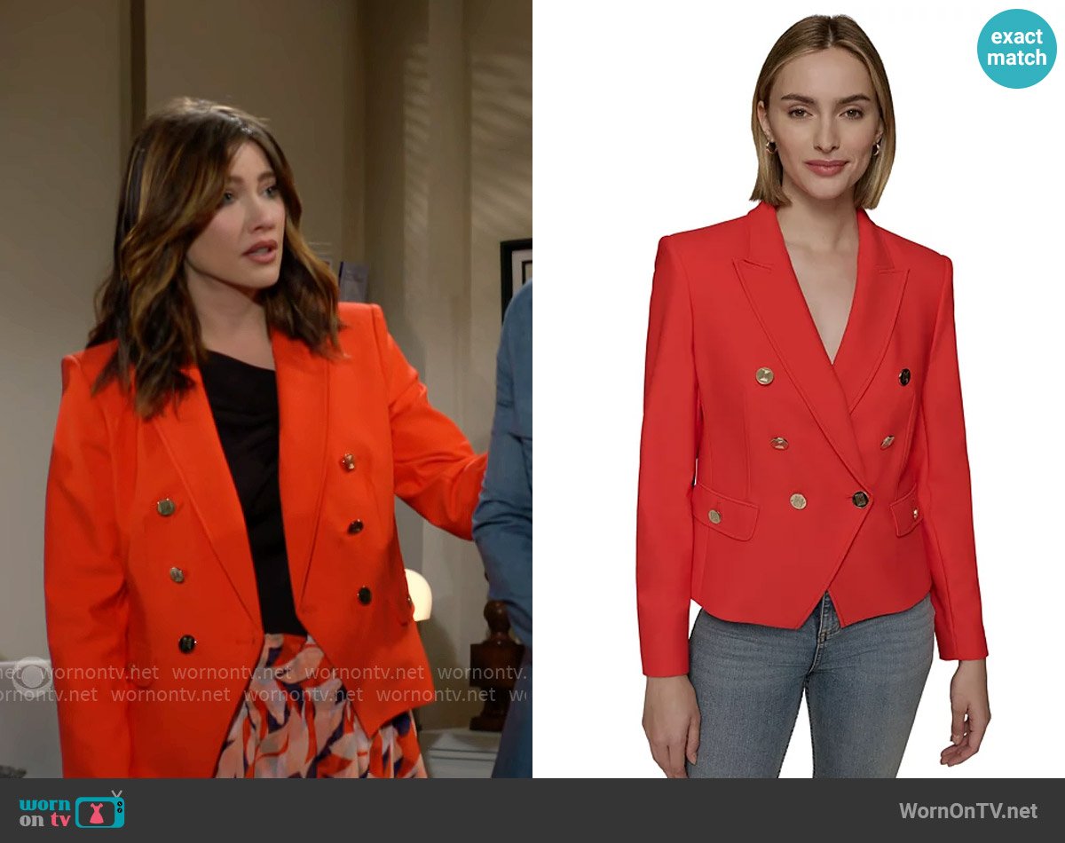 Karl Lagerfeld Paris Compression Suiting Jacket worn by Steffy Forrester (Jacqueline MacInnes Wood) on The Bold and the Beautiful